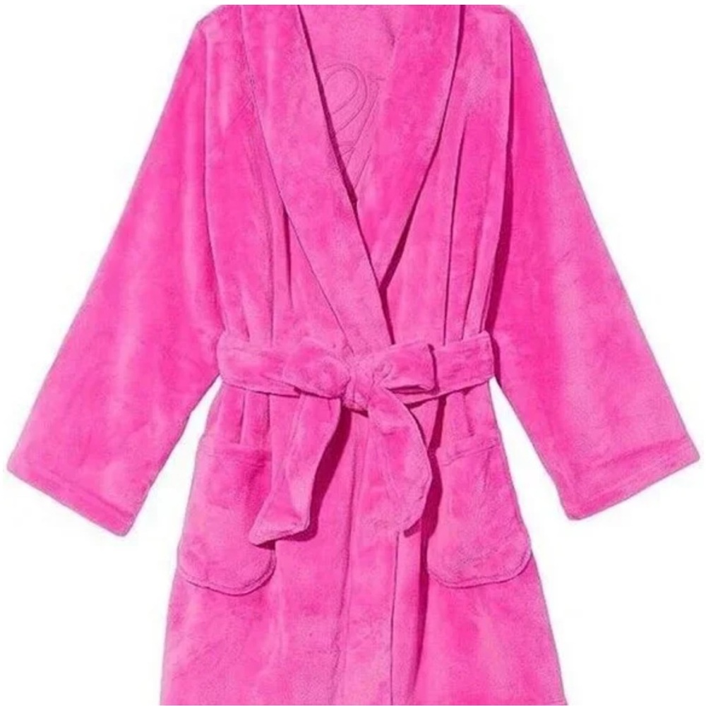 Victoria's Secret Bright Pink Plush Robe